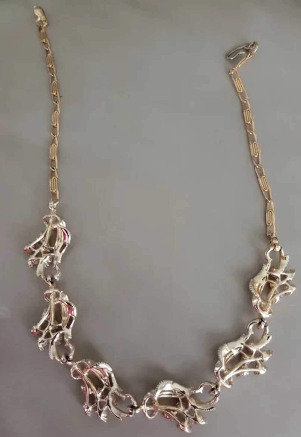 Vintage signed Star rhinestone necklace - image 5