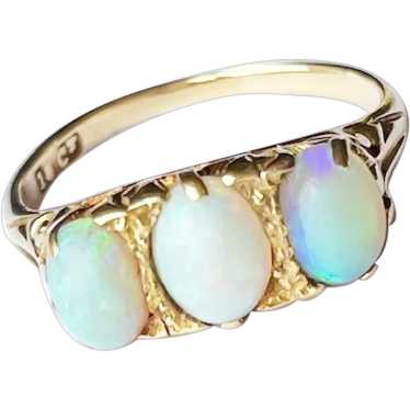 Edwardian Opal Trilogy Ring, 18ct Gold - image 1