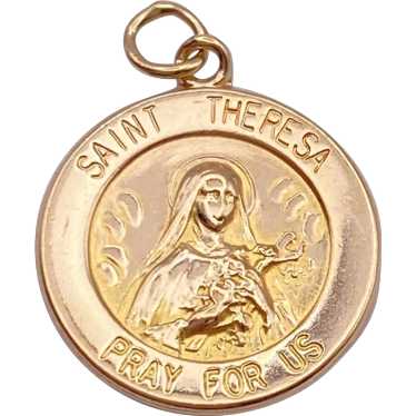 Saint Teresa Vintage Faith Charm 14K Gold