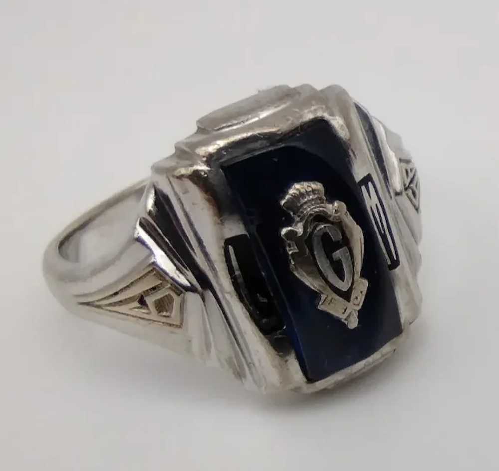 G High school class 10k solid white gold dark blu… - image 2