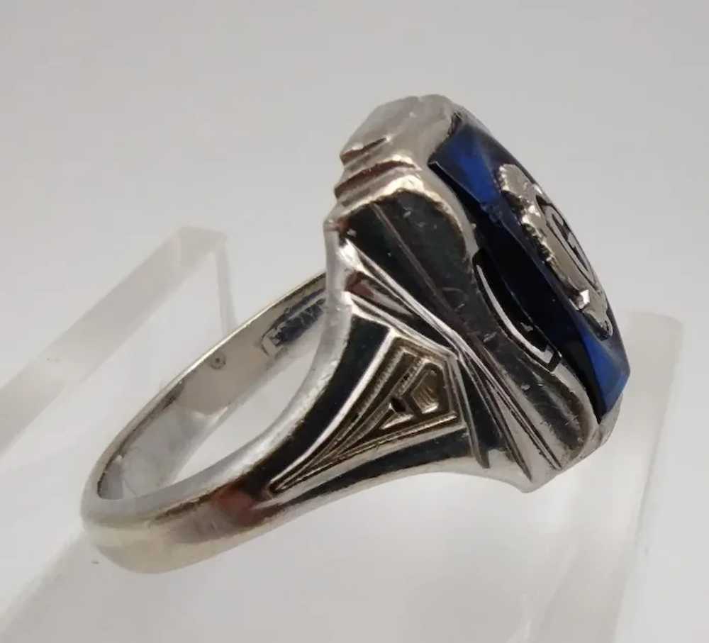 G High school class 10k solid white gold dark blu… - image 3