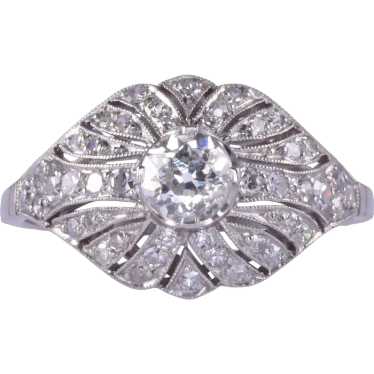 Diamond Filigree Platinum Ring