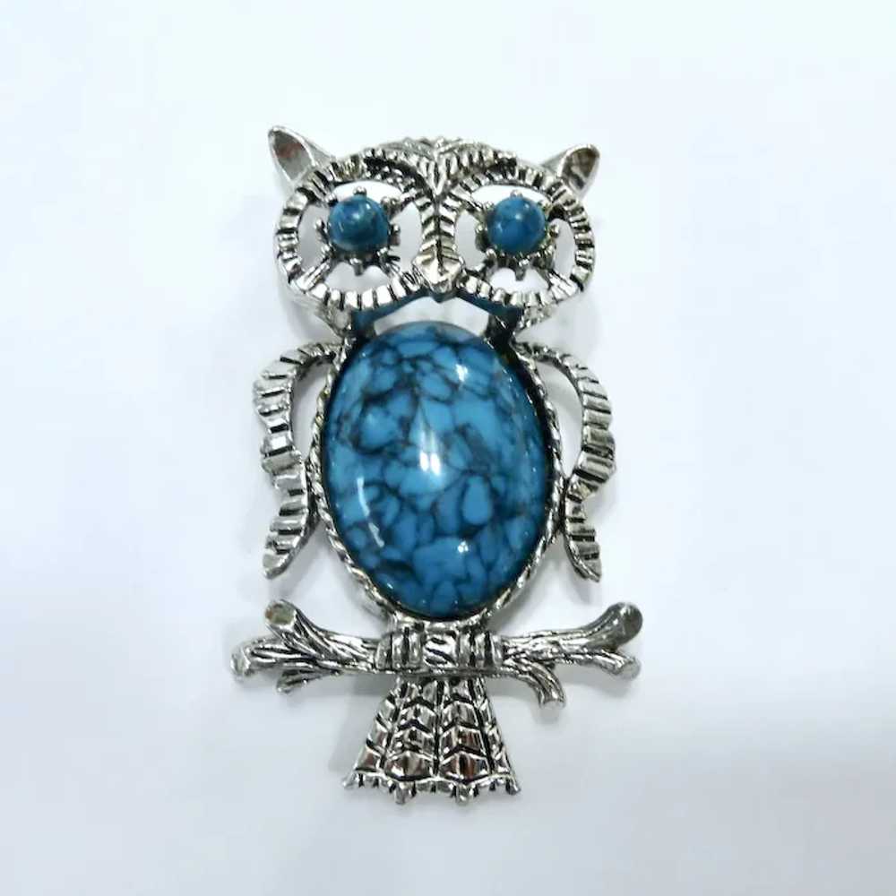 Vintage Signed Gerrys Owl Brooch or Pendant with … - image 4