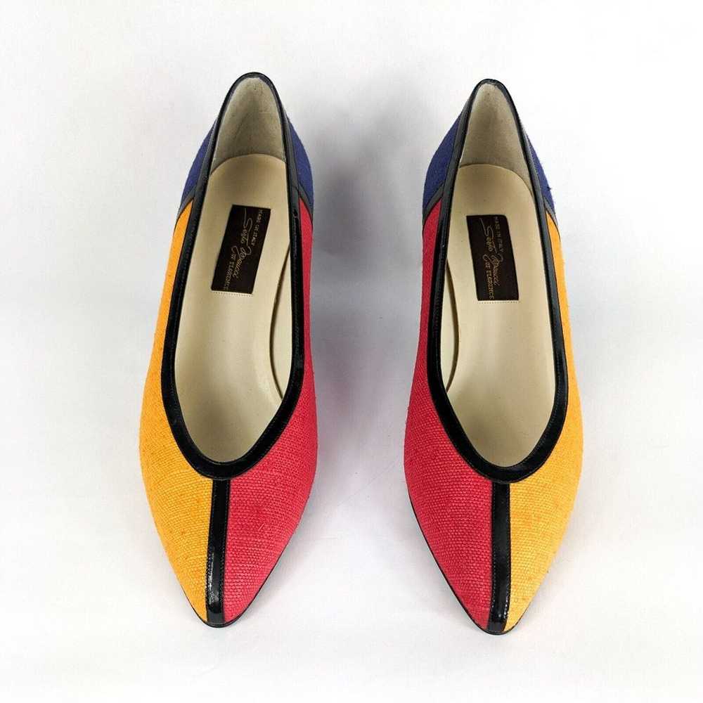 Vintage Sesto Meucci Heels Pumps Colorblock 80S 9… - image 2