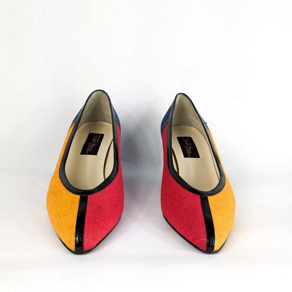 Vintage Sesto Meucci Heels Pumps Colorblock 80S 9… - image 4