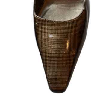 Vintage Patent Leather Stuart Weizmann Plaid Heels - image 1