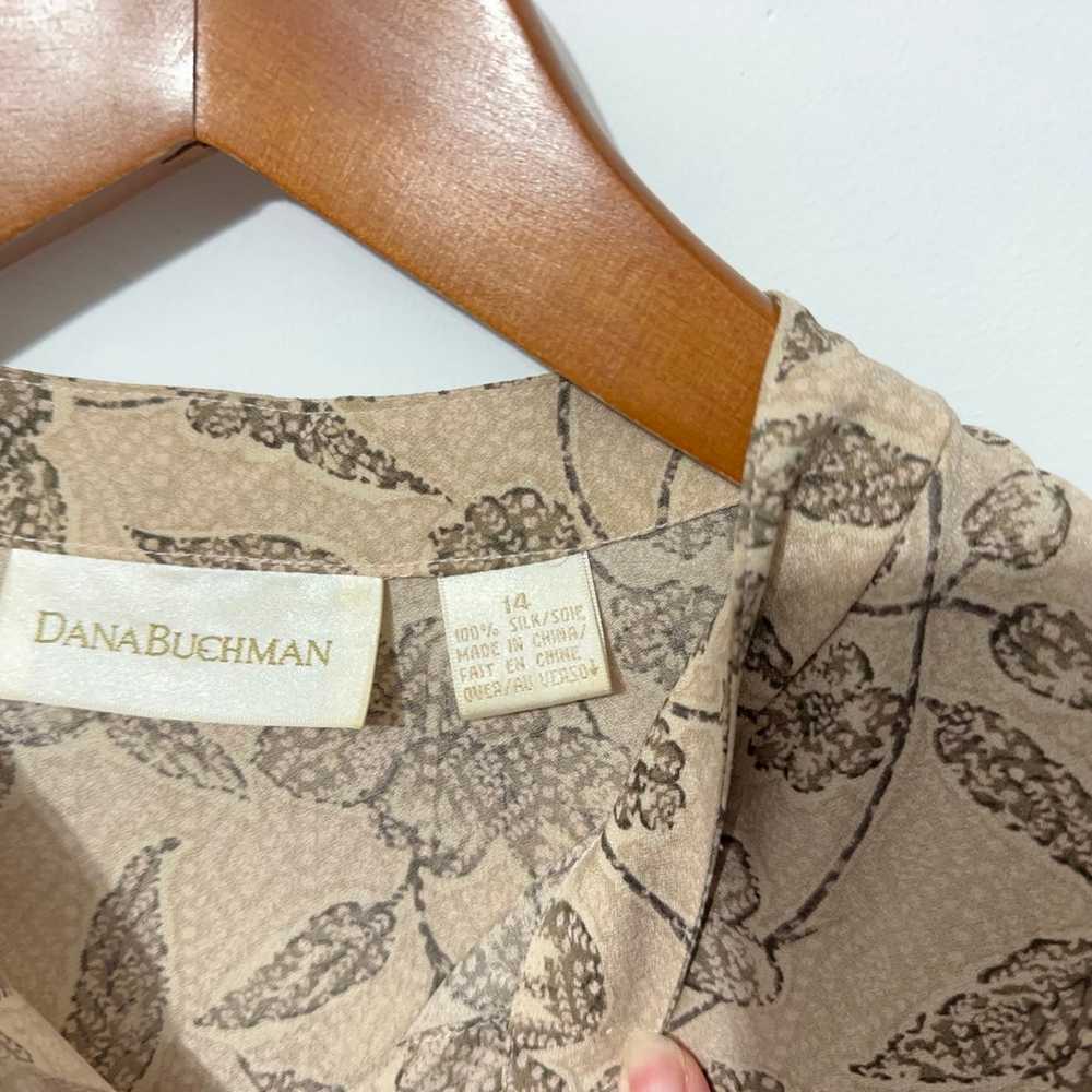 Dana Buchman Womens Vintage Floral Silk Shirt Siz… - image 3