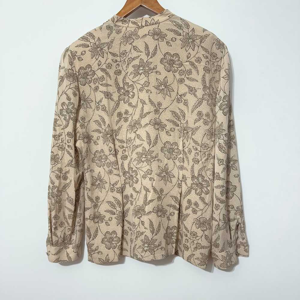 Dana Buchman Womens Vintage Floral Silk Shirt Siz… - image 4