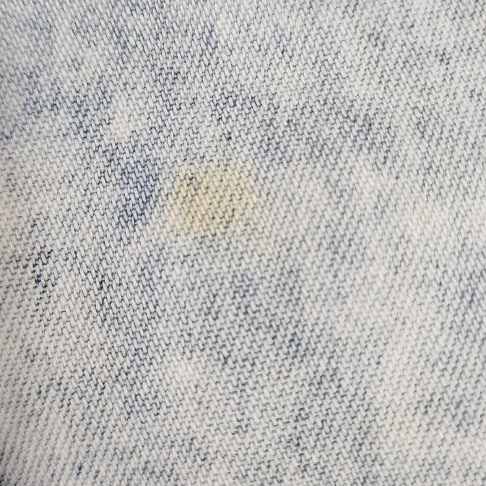 Vintage rare acid wash denim shirt leather tassel… - image 5