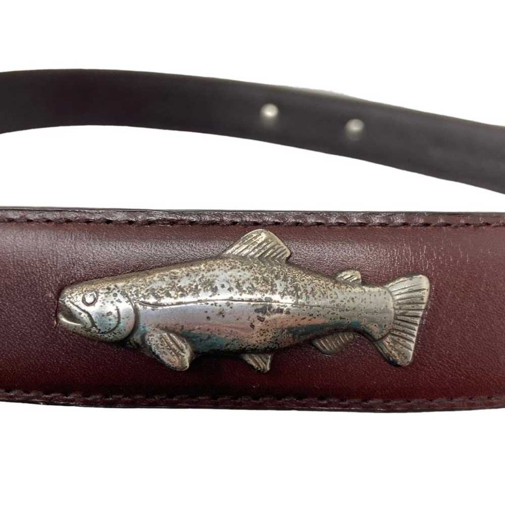 Vintage Woolrich Genuine Leather Silver Salmon Be… - image 2