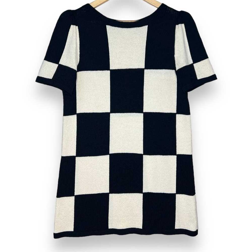 Vintage Raul Blanco Knit Mini Dress Checkered Col… - image 1