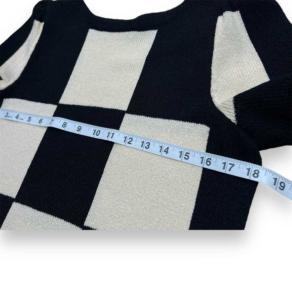 Vintage Raul Blanco Knit Mini Dress Checkered Col… - image 6