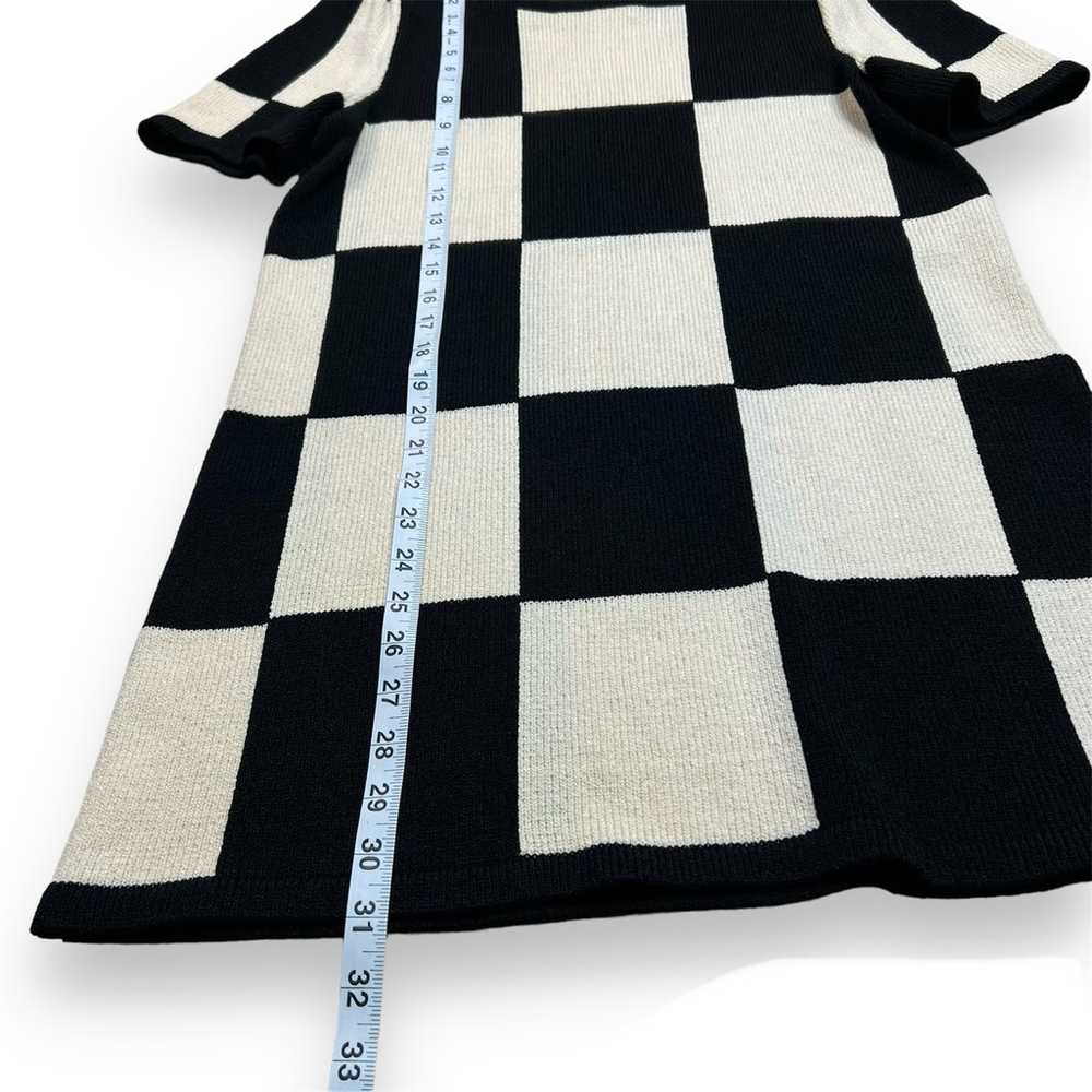 Vintage Raul Blanco Knit Mini Dress Checkered Col… - image 7