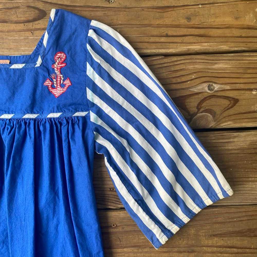 VTG Nautical Anchor and Stripes House Dress - image 4