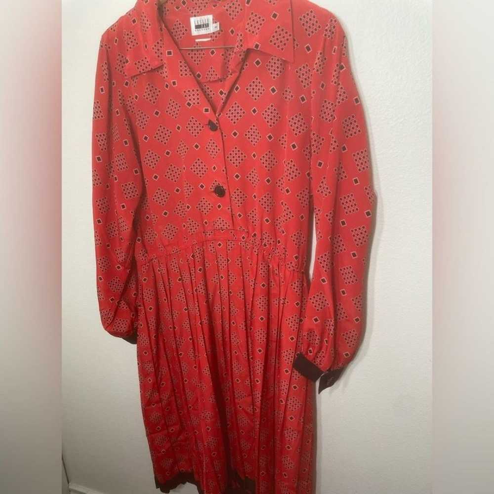 Leslie Fay vintage dress size 16 red & black EUC … - image 3