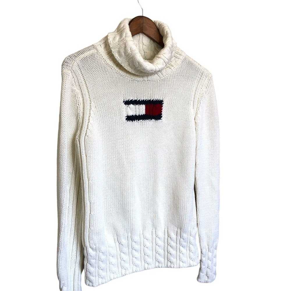 Vintage 90's Tommy Hilfiger Women's Sweater Cable… - image 2
