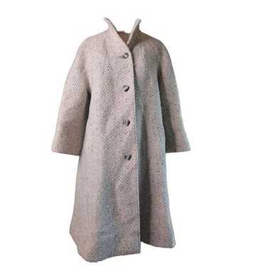 Vintage 50s Sager Tweed 100% Wool Grey Cream Jack… - image 1