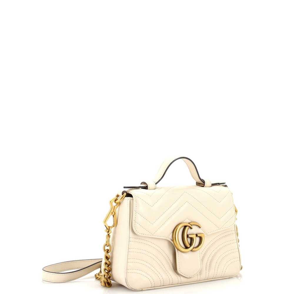 GUCCI GG Marmont Top Handle Flap Bag Matelasse Le… - image 2