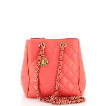 CHANEL Medallion Charm Bucket Bag Quilted Calfskin