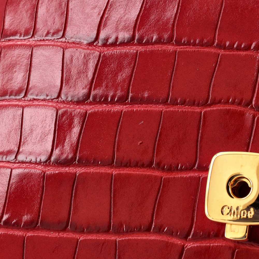 CHLOE C Chain Clutch Crocodile Embossed Leather - image 8