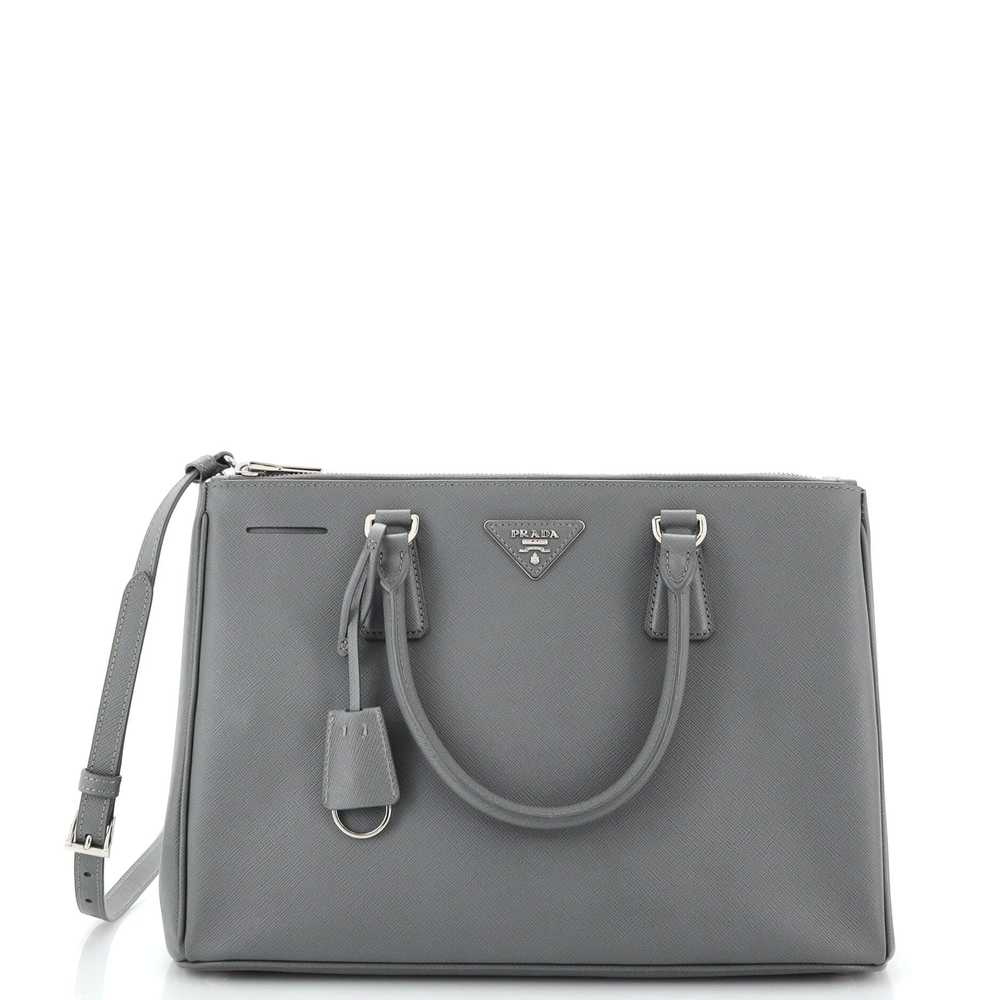 PRADA Galleria Double Zip Tote Saffiano Leather M… - image 1