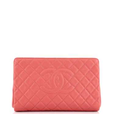 CHANEL Timeless CC Clutch Quilted Caviar Large