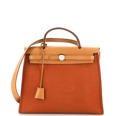 Hermes Herbag Zip Leather and Toile 31 - image 1