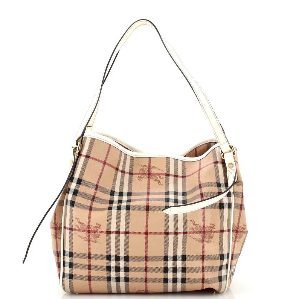 Burberry Canterbury Tote Haymarket Coated Canvas … - image 1