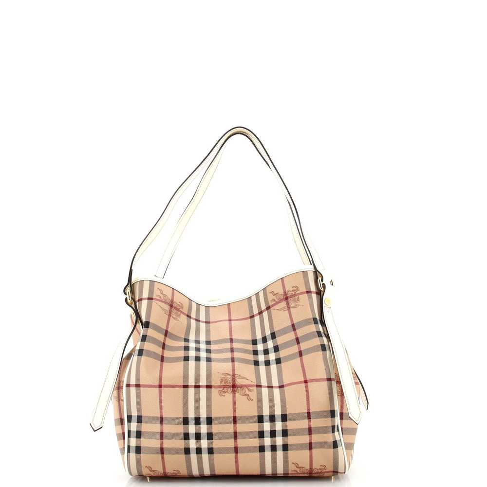 Burberry Canterbury Tote Haymarket Coated Canvas … - image 4
