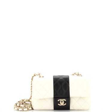 CHANEL Bicolor Classic Single Flap Bag Quilted Lam