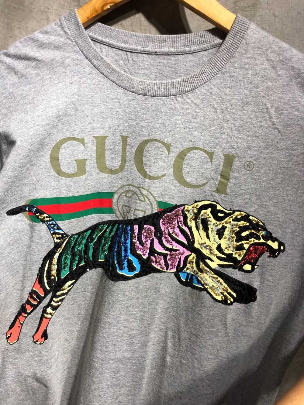 Gucci Gucci Logo sequin tiger tee - image 2