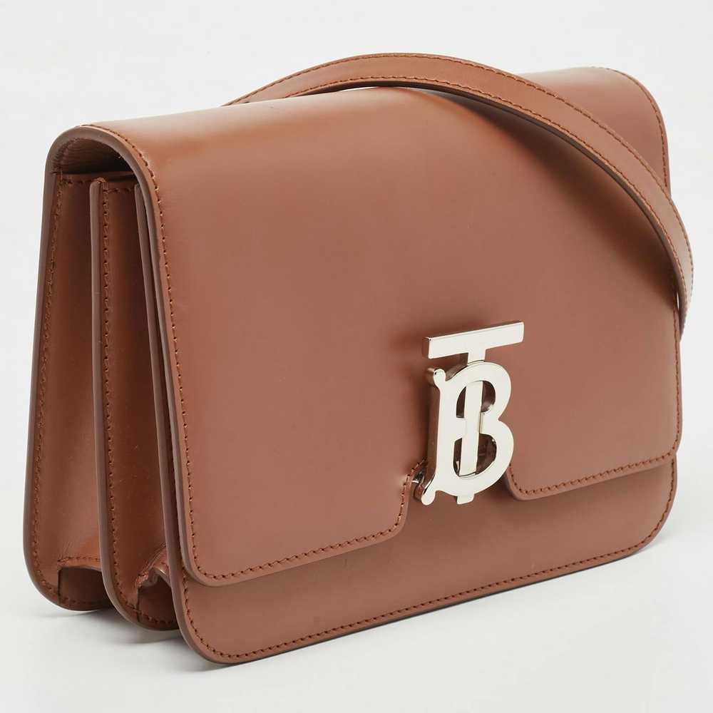 Burberry BURBERRY Brown Leather Small TB Shoulder… - image 3
