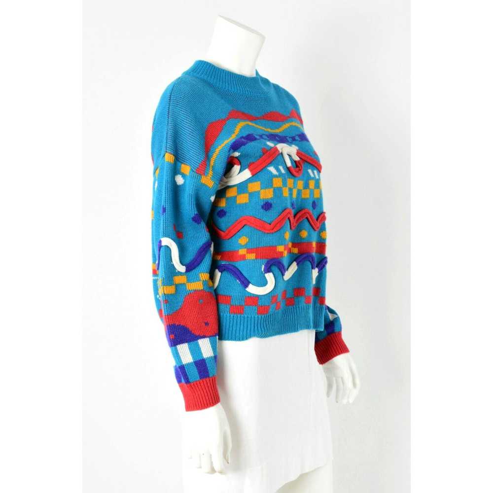 Vintage 90s Vintage Novelty Sweater Geometric Art… - image 3