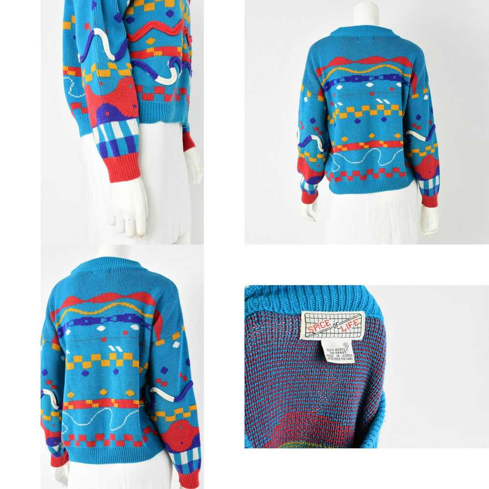 Vintage 90s Vintage Novelty Sweater Geometric Art… - image 4