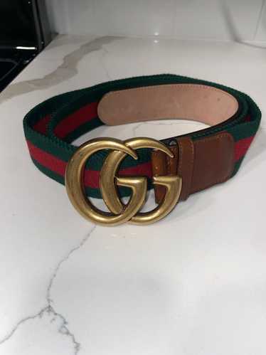 Gucci GUCCI Nylon Calfskin Double G Web Belt