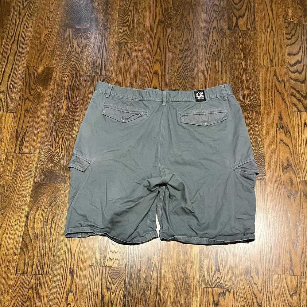 vintage 2000s baggy wide leg grey lrg cargo shorts - image 3