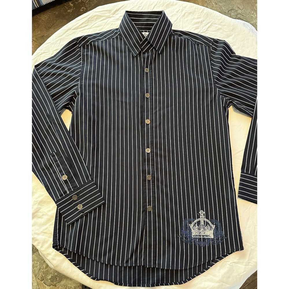 Other Level Ten Button Down Shirt Sz M Navy+White… - image 3