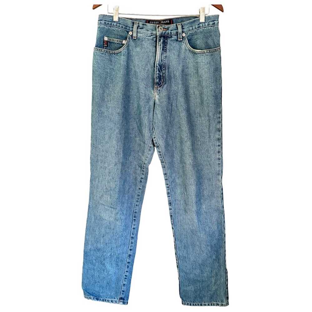 Vintage MENS Guess Light Wash Slim Straight Jeans… - image 1
