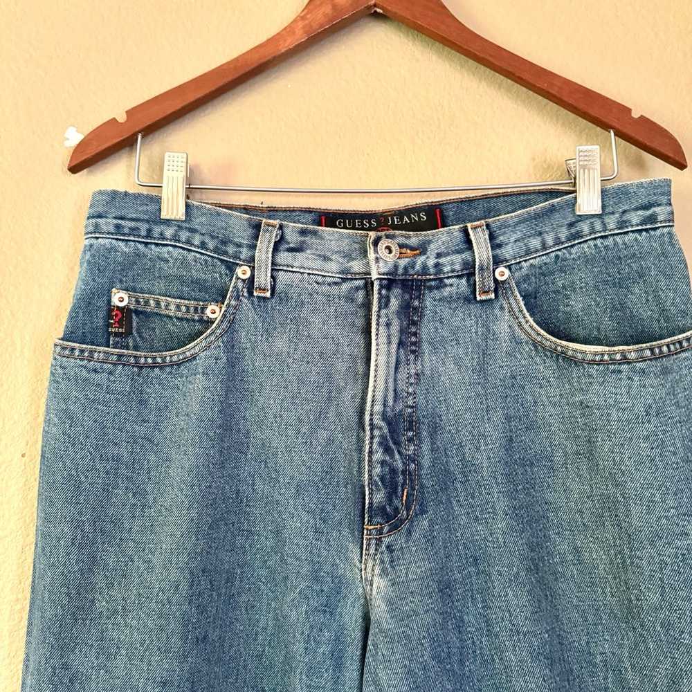 Vintage MENS Guess Light Wash Slim Straight Jeans… - image 3