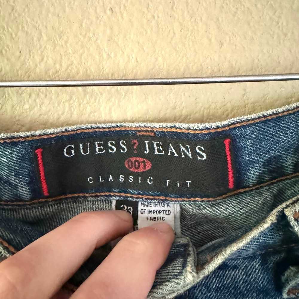 Vintage MENS Guess Light Wash Slim Straight Jeans… - image 4