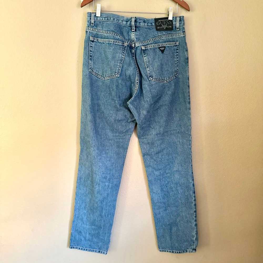 Vintage MENS Guess Light Wash Slim Straight Jeans… - image 8