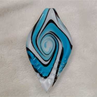 Murano Murano Glass Pendant Blue Swirl