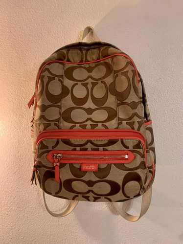 Backpack × Coach × Designer Coach Tan & Orange Bac
