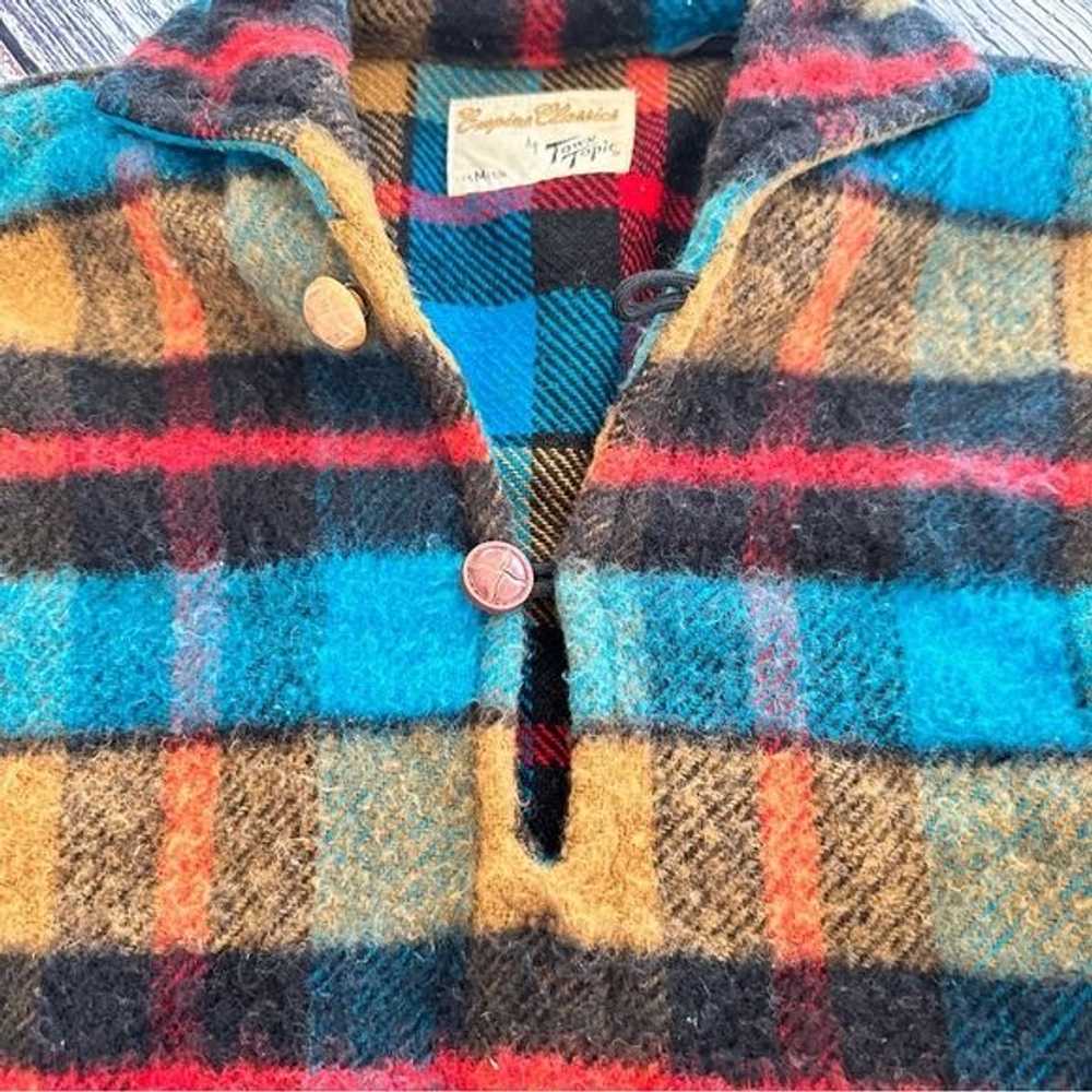 Vintage Vintage Altered 100% Wool Plaid Pullover … - image 2