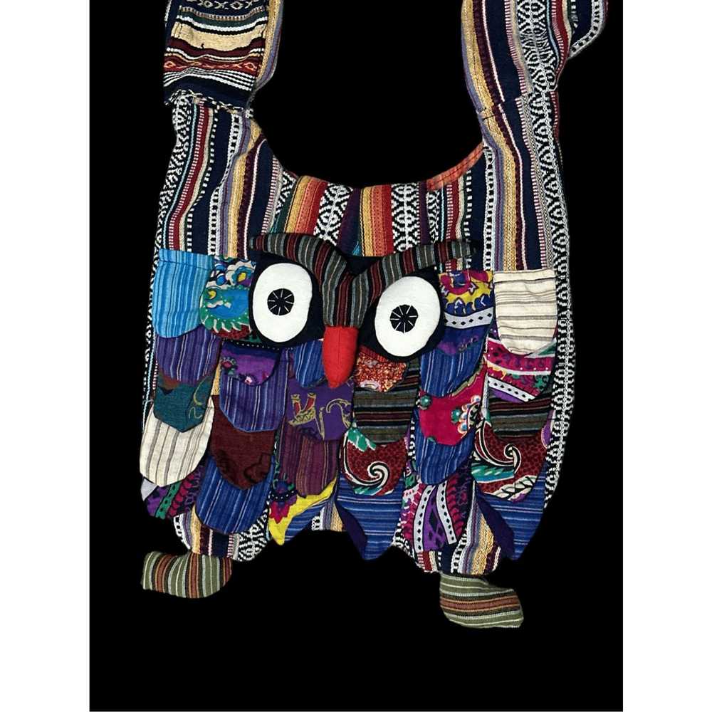 Vintage VINTAGE RARE Handmade Owl Crossbody Bag L… - image 2