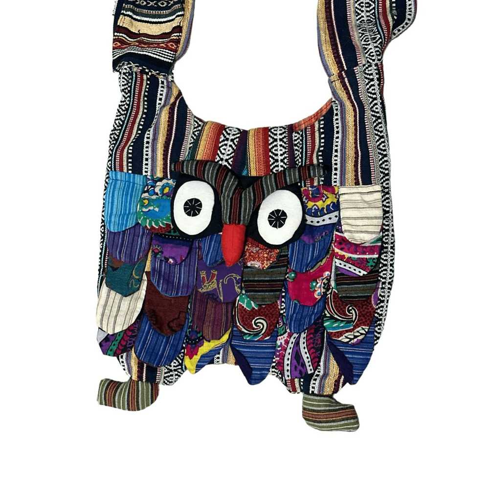 Vintage VINTAGE RARE Handmade Owl Crossbody Bag L… - image 3