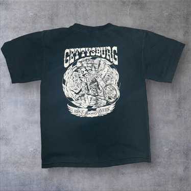 Gildan Y2k vintage skull motorcycle shirt mens me… - image 1