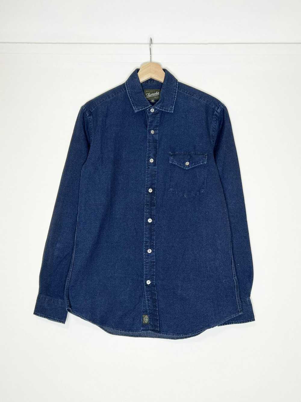 Trumaker Trumaker Japanese Dobby Shirt Navy Size S - image 1