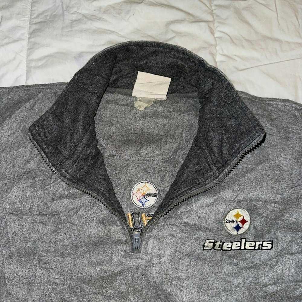 NFL Pittsburgh Steelers Long Sleeve Grey Quarter … - image 3
