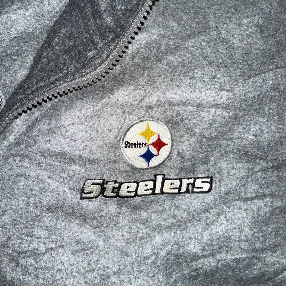 NFL Pittsburgh Steelers Long Sleeve Grey Quarter … - image 4